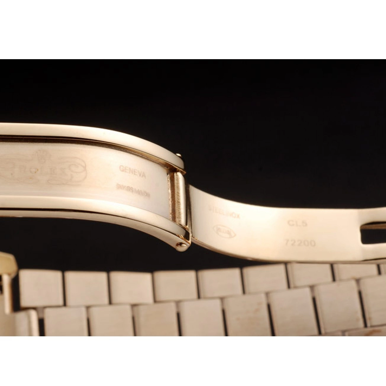 Aaa replica watch Day-Date Dial Gold White Plated Yellow Stainless 18k Rolex Steel 0709